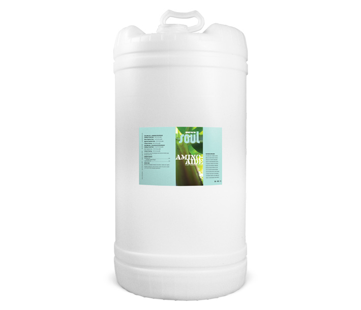 The 15 gallon size of Soul Sythetics Amino Aide, which helps fuel robust growth