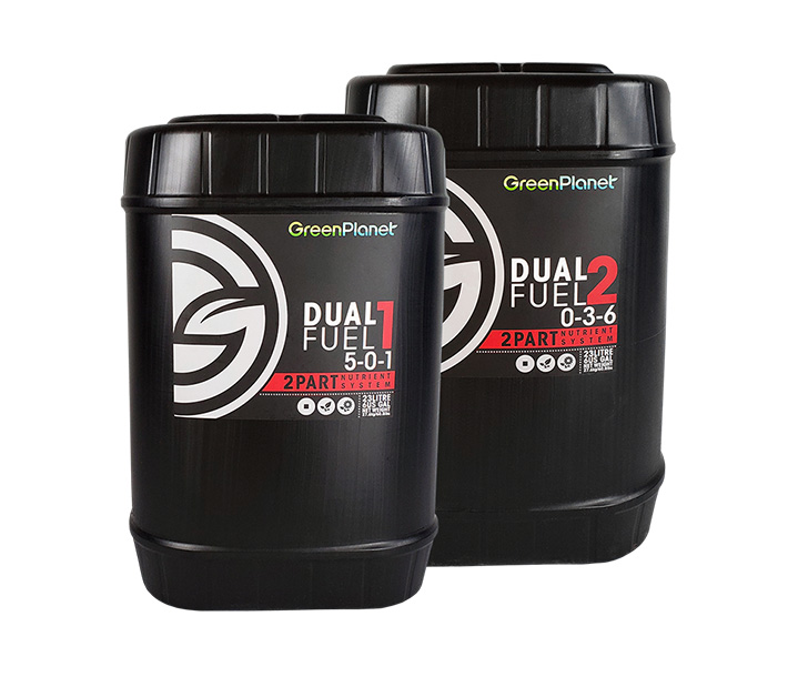 Green Planet Nutrients – Dual Fuel 1 & 2 shown here in the 23-liter size