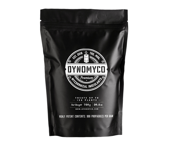 Dynomyco Mycorrhizal Inoculant, here in 26.5 oz. size, helps plants access water and nutrients