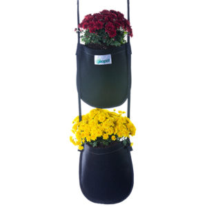 Gorgeous blooms thriving in the 2-Pocket GeoPot Hanging Garden