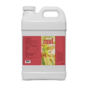 Soul Synthetics Infinity, here in 1 quart size, helps nourish fast-growing, heavy-feeding plants