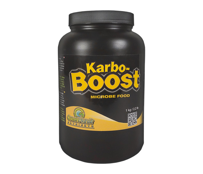 The 2.2 lb. size of Green Planet Nutrients Karbo Boost, which provides food for beneficial microbes