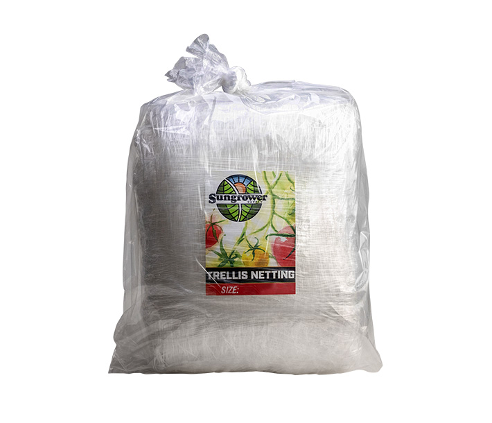 A bag of Sungrower Supply Trellis Netting, available in a range of sizes