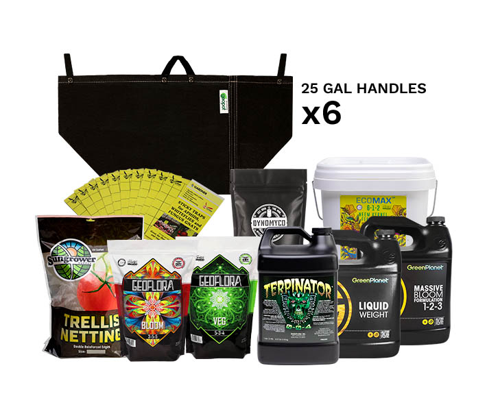 Best Outdoor Buds Grow Kit Large with GeoPot fabric pots, fertilizers, nutrients, trellis netting, and flyweb insect cards