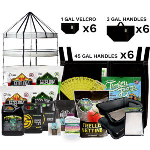 Outdoor Seed to Harvest Grow Kit Large with GeoPot fabric pots, fertilzer, nutrients, and other growing and harvesting products