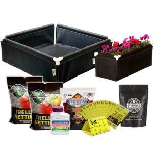Vegetable Garden Kit - Raised Bed with GeoPlanter fabric raised beds, Geoflora BLOOM, DYNOMYCO, and other products for planting
