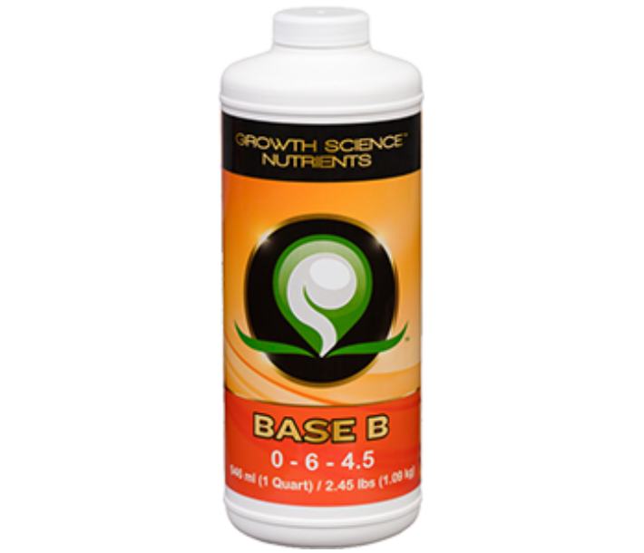 Growth Science Base B in 1-quart sizes offer all the advantages of liquid nutrients