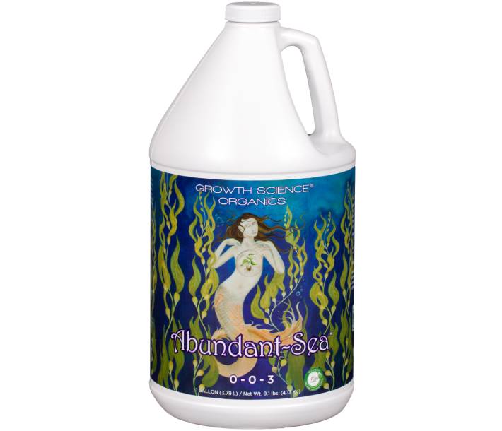 Growth Science Organics – Abundant Sea, here in gallon size, uses 4 different types of kelp