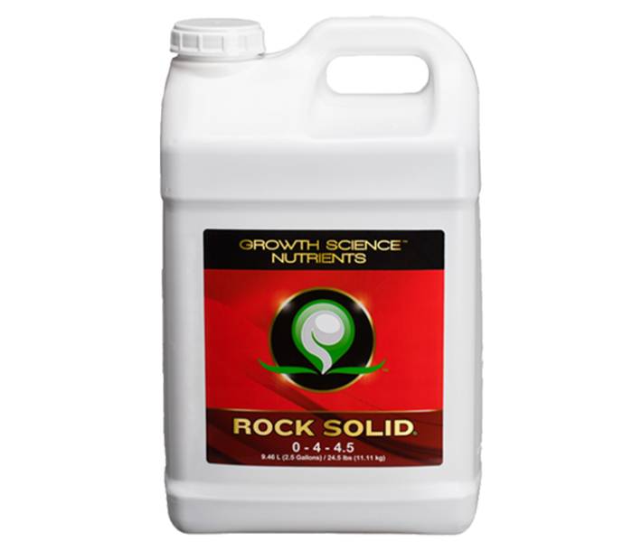 Growth Science - Rock Solid in the 2.5-gallon size is a powerful, economical bloom booster