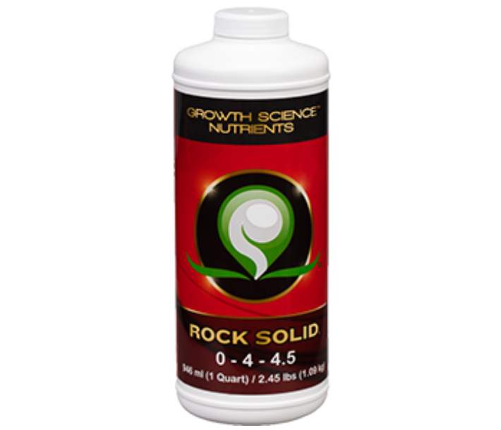 The quart size container of Growth Science - Rock Solid promotes uptake of water and nutrients