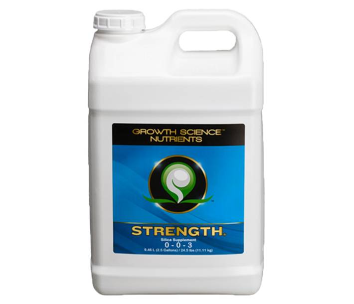 Growth Science Strength in the 2.5-gallon size, a silica supplement that strengthens cell walls