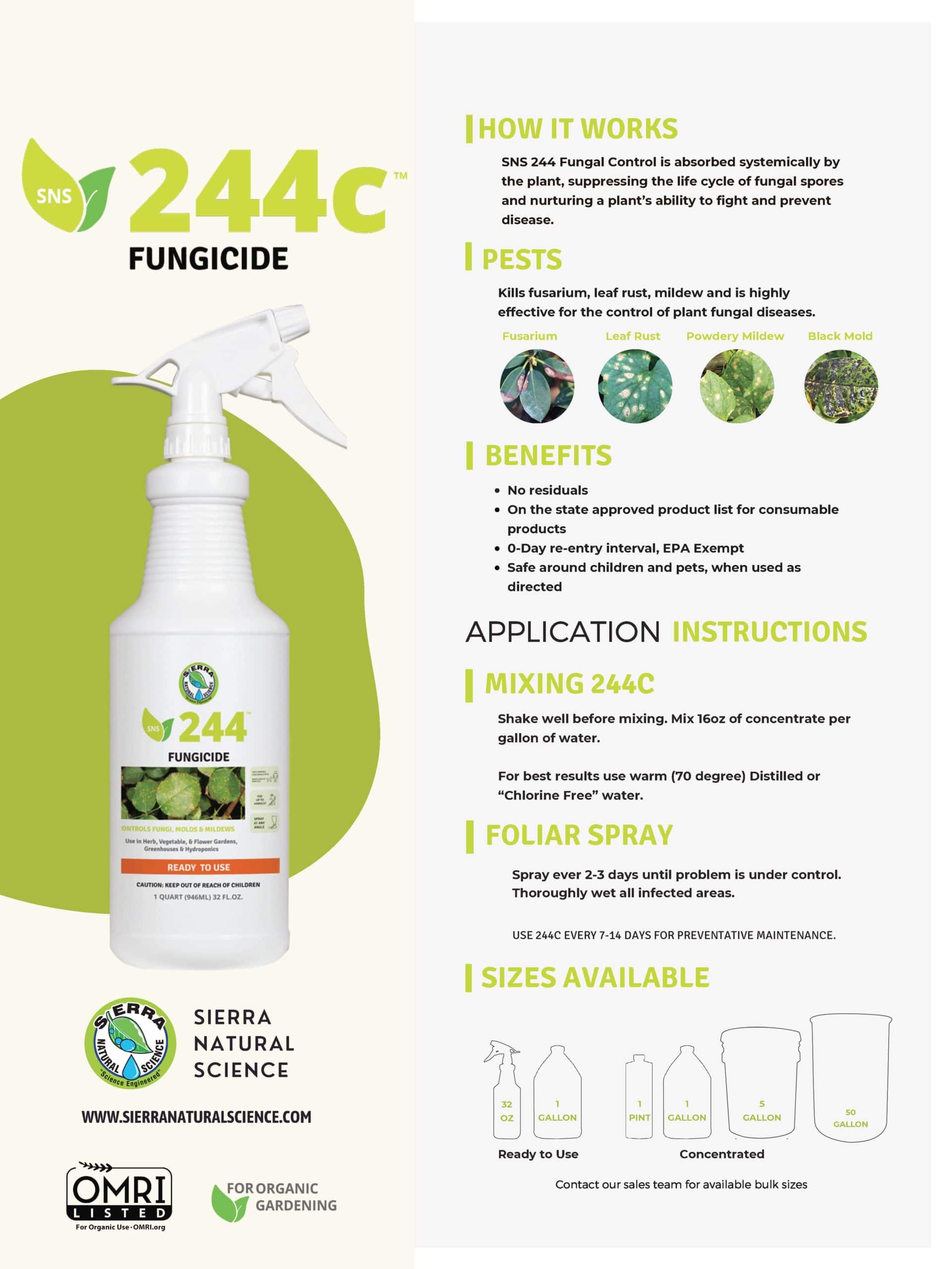 Informative Brochure for SNS 244C Fungicide Concentrate
